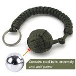 Survival Keychain with Umbrella Rope and Steel Ball