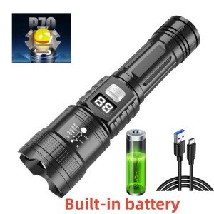 High-Power Rechargeable LED Tactical Flashlight 2024