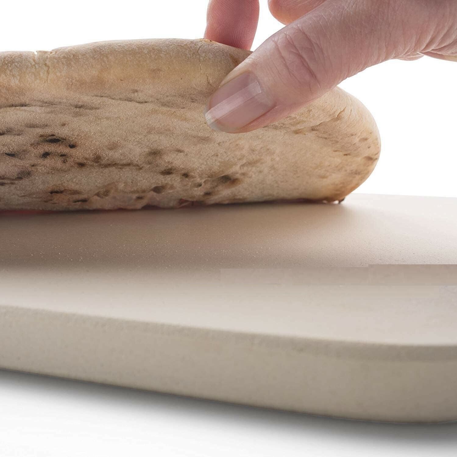 Pizza stone with free peel and cutter