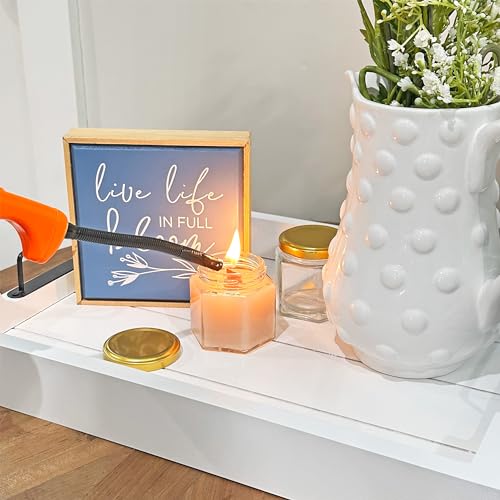 24-Pack Clear Glass Hexagon Jars for Canning Jams