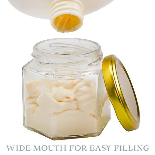 24-Pack Clear Glass Hexagon Jars for Canning Jams