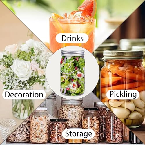 12-Pack 32 oz Wide Mouth Mason Jars