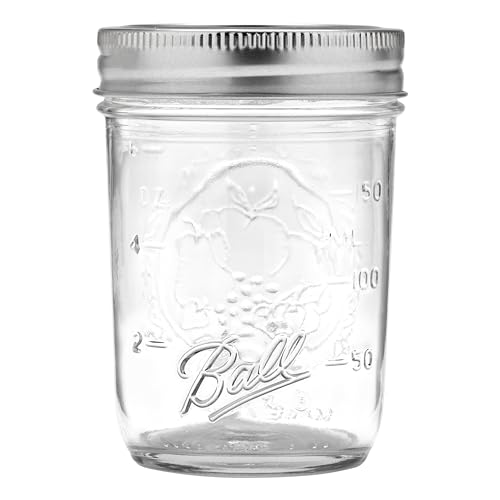 12 Ball Half Pint Glass Mason Jars with Caps