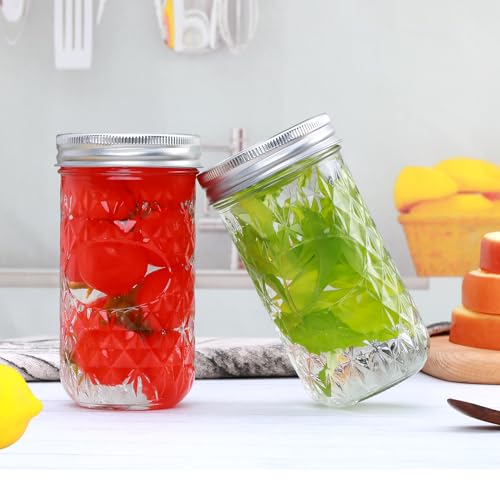 12oz Mason Jars with Airtight Lids, 24 Pack