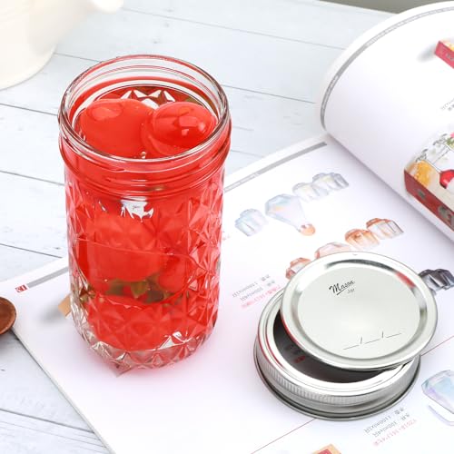 12oz Mason Jars with Airtight Lids, 24 Pack