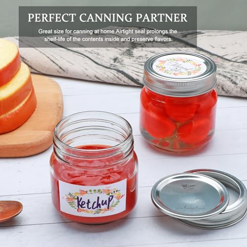 30 Pack 8 oz Glass Mason Jars with Silver Lids