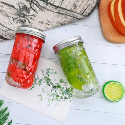 12oz Mason Jars with Airtight Lids, 24 Pack