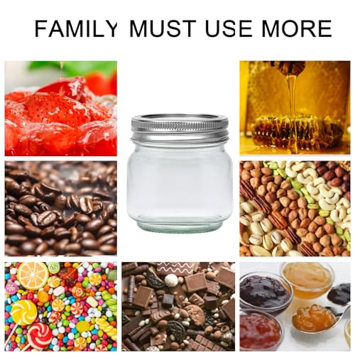 30 Pack 8 oz Glass Mason Jars with Silver Lids