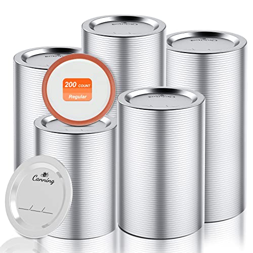 200 Regular Mouth Canning Lids, Reusable Leak Proof