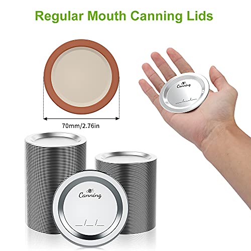 200 Regular Mouth Canning Lids, Reusable Leak Proof