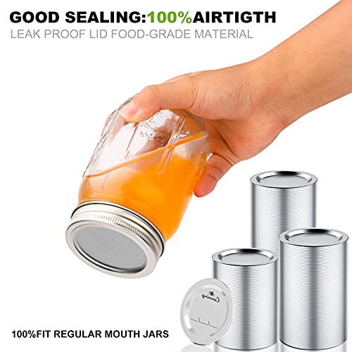 200 Regular Mouth Canning Lids, Reusable Leak Proof