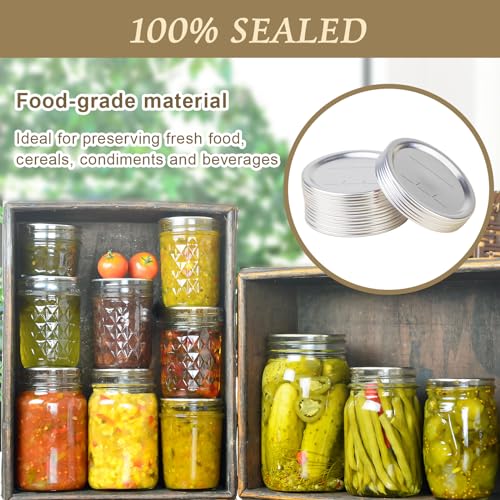 200 Regular Mouth Canning Jar Lids - Leak Proof