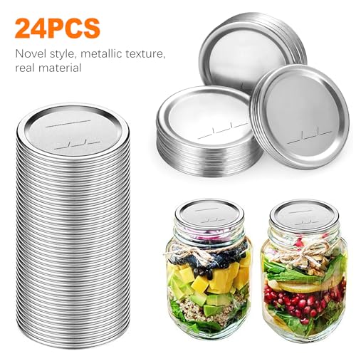 24-Pack Regular Mouth Canning Jar Lids - Leak Proof