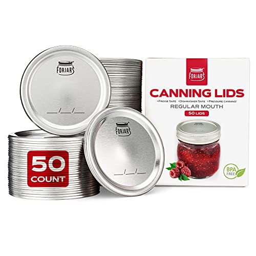 Regular Mouth Canning Lids, 50-Pack - Seal Mason Jars