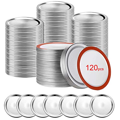 120 Pack Regular Mouth Canning Lids, Premium Quality Jar