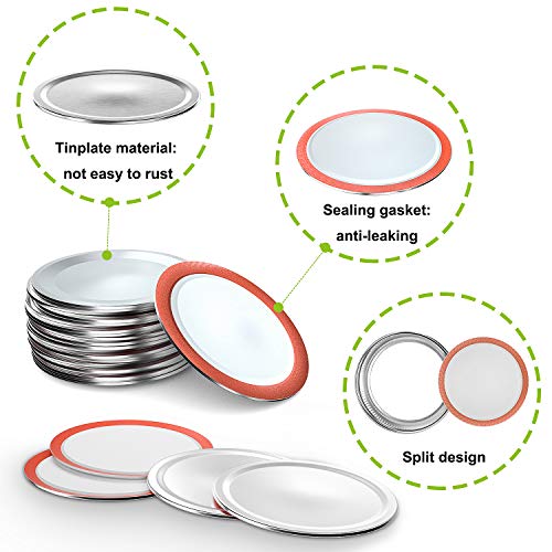 Regular Mouth Canning Lids for Ball, Kerr Jars - 24 Pack