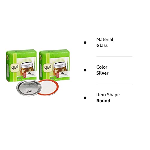 24-Pack Ball Regular Mouth Mason Jar Lids, Silver