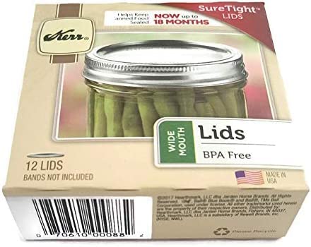 72 Kerr Wide Mouth Canning Jar Lids