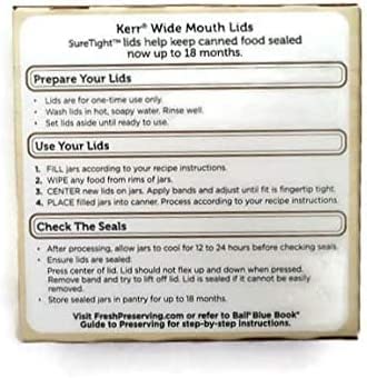 72 Kerr Wide Mouth Canning Jar Lids