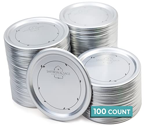 Saffron & Sage Wide Mouth Canning Lids - 100 Count
