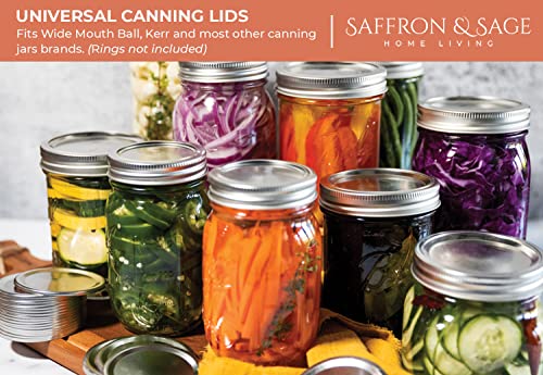 Saffron & Sage Wide Mouth Canning Lids - 100 Count