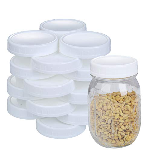 24 Regular Mouth Plastic Storage Caps for Mason Jars