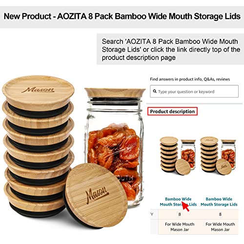 Aozita 16 Pack Colored Mason Jar Lids Set