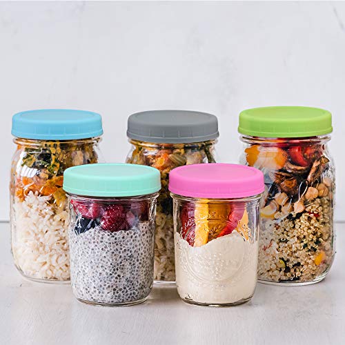 Aozita 16 Pack Colored Mason Jar Lids Set