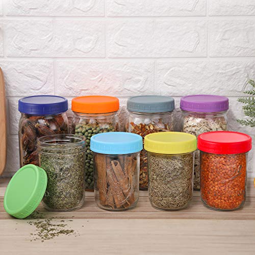 16 Pack Colored Wide Mouth Mason Jar Lids