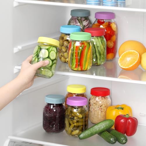 12 Pack Multicolor REGULAR MOUTH Mason Jar Lids