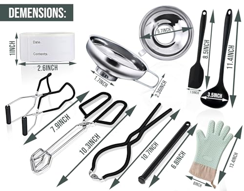 8 Essential Canning Tools Starter Kit - Black