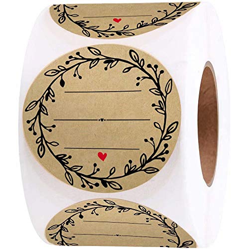 500 Pcs Wreath Design Self-Adhesive Jar Labels