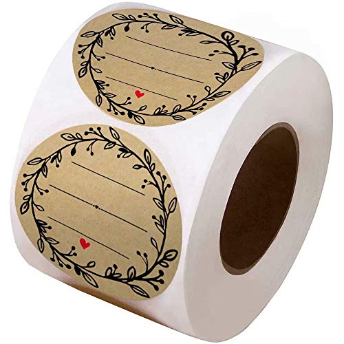 500 Pcs Wreath Design Self-Adhesive Jar Labels