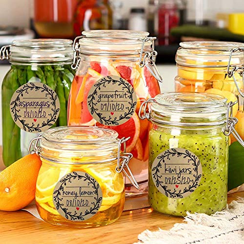 500 Pcs Wreath Design Self-Adhesive Jar Labels