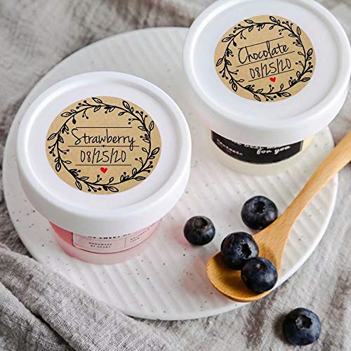 500 Pcs Wreath Design Self-Adhesive Jar Labels