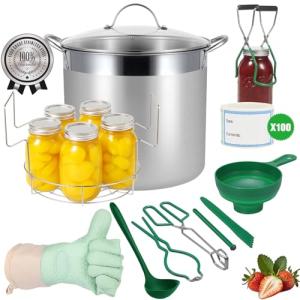 HOMKULA Water Bath Canning Pot with Rack and Lid