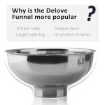 Delove Stainless Steel Wide-Mouth Canning Funnel Set