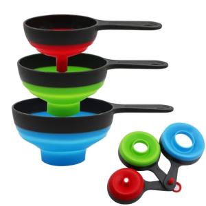 Silicone Collapsible Canning Funnel Set, Wide Mouth Jars