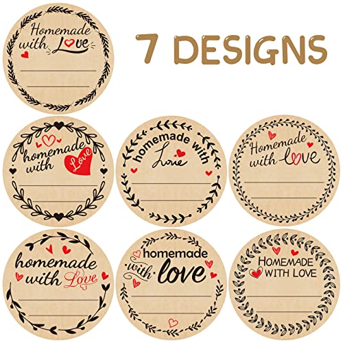 500 Homemade with Love Stickers for Canning Jars