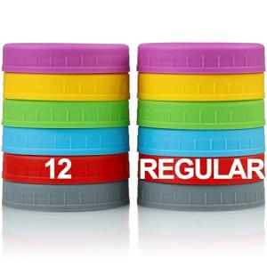12 Pack Multicolor REGULAR MOUTH Mason Jar Lids