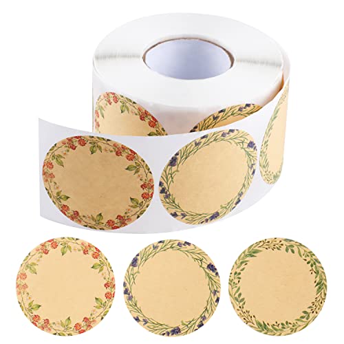 600 Round Floral Canning Jar Labels Stickers
