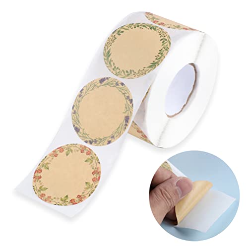 600 Round Floral Canning Jar Labels Stickers