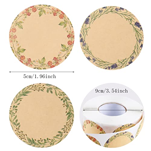 600 Round Floral Canning Jar Labels Stickers