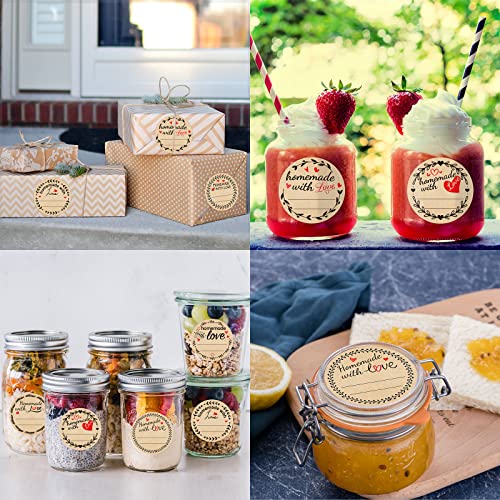 500 Homemade with Love Stickers for Canning Jars
