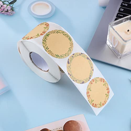 600 Round Floral Canning Jar Labels Stickers