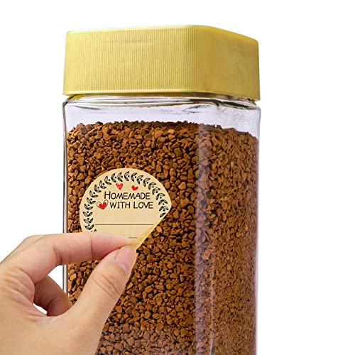 500 Homemade with Love Stickers for Canning Jars