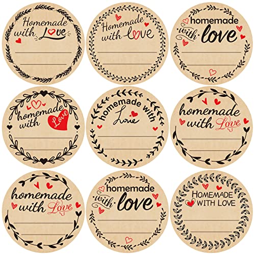 500 Homemade with Love Stickers for Canning Jars