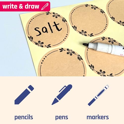 300, 2" Brown Kraft Canning Labels for Mason Jars