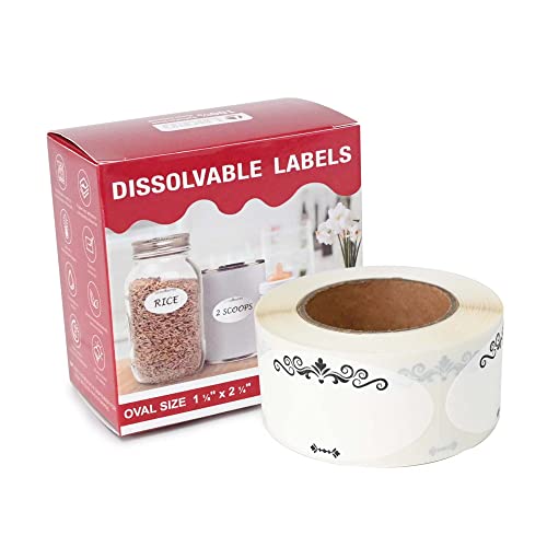 Dissolvable Canning Labels for Jars, 1 1/8x2 1/4, 250 Labels