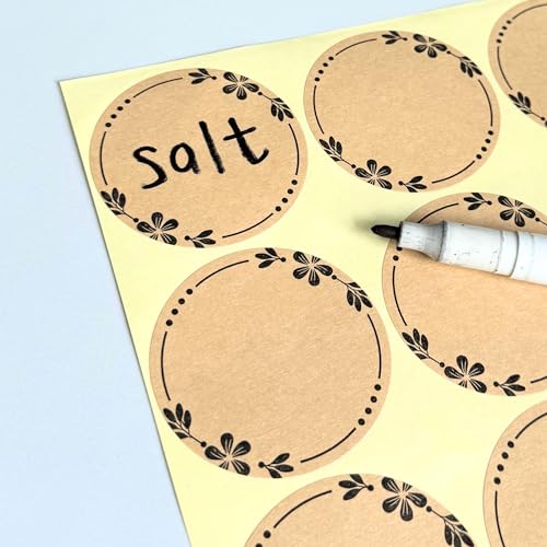 300, 2" Brown Kraft Canning Labels for Mason Jars